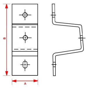 Afastador para isolador tipo pilar - Desenho Técnico